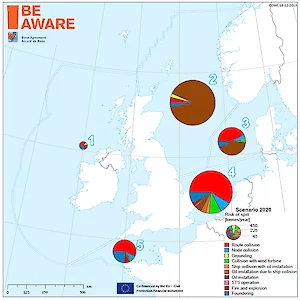 Regional risk of spills in 2020 from BE-AWARE I